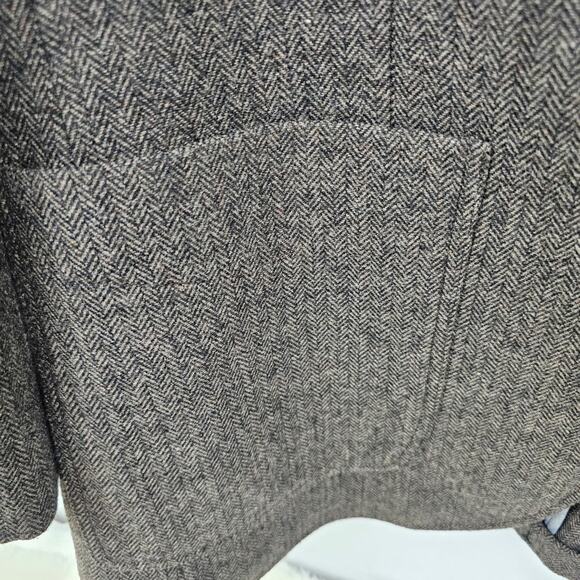 Black Brown 1826 Brown Herringbone Wool Blend Men's Blazer Size XL - Picture 3 of 15